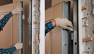 Как вставить металлическую дверь в кирпичном доме?