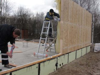 Строительство каркасного дома на бетонном фундаменте