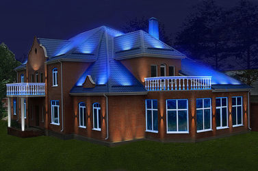 Как самому сделать подсветку фасада кирпичного дома?