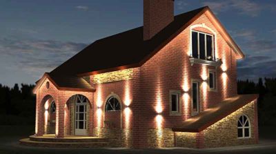 Как самому сделать подсветку фасада кирпичного дома?