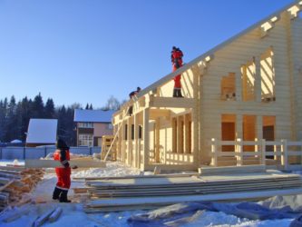 Строительство дома из бруса зимой